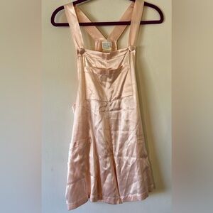 Rare Vintage Moda International Pink Satin Overalls